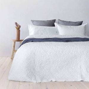 Bambury Botanica Coverlet Set - White - Queen/king