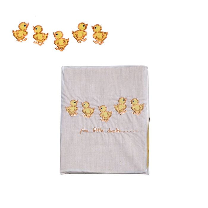 Bloomington Five Little Ducks Embroidered Polyester Cotton Cot Size Sheet Set