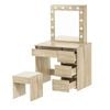 Levede LED Light Dressing Table Dresser and Stool - Oak
