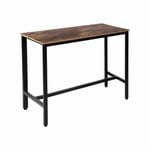 Levede Wooden Industrial High Table Brown