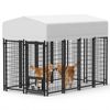 Advwin Dog Kennel Large House Pet Run Cage Puppy Outdoor Enclosure With Roof