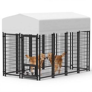 Advwin Dog Kennel Large House Pet Run Cage Puppy Outdoor Enclosure With Roof