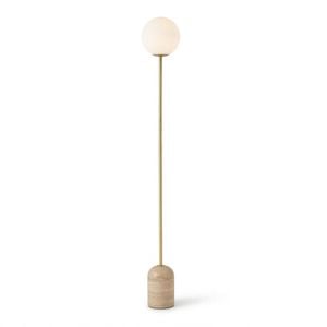 Nordhavn Travertine Floor Lamp Gold Glass Globe Standing Light 158cm AU Plug