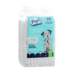 Paws & Claws 49 x 33cm M/L Disposable Pet Nappies - 20 Pack