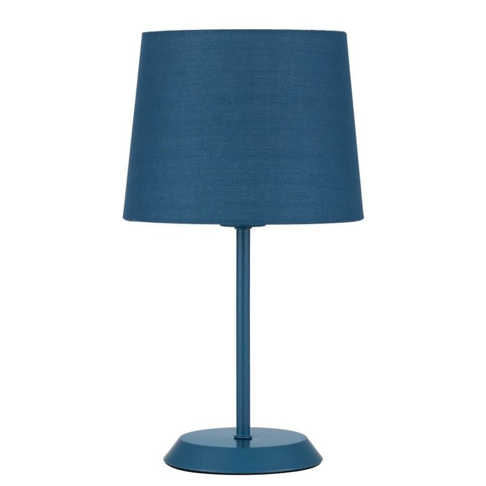 Telbix Jaxon Contemporary Table Desk Lamp Light Metal Fabric Blue