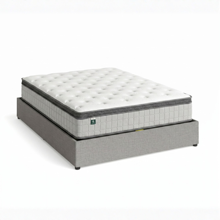 Zinus Double Gas Lift Bed Base & Pocket Spring Mattress Set, 30cm Euro