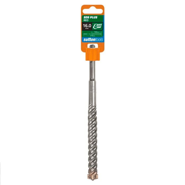 Sutton Tools 16 x 210mm 4-Cut SDS Plus Masonry Drill Bit