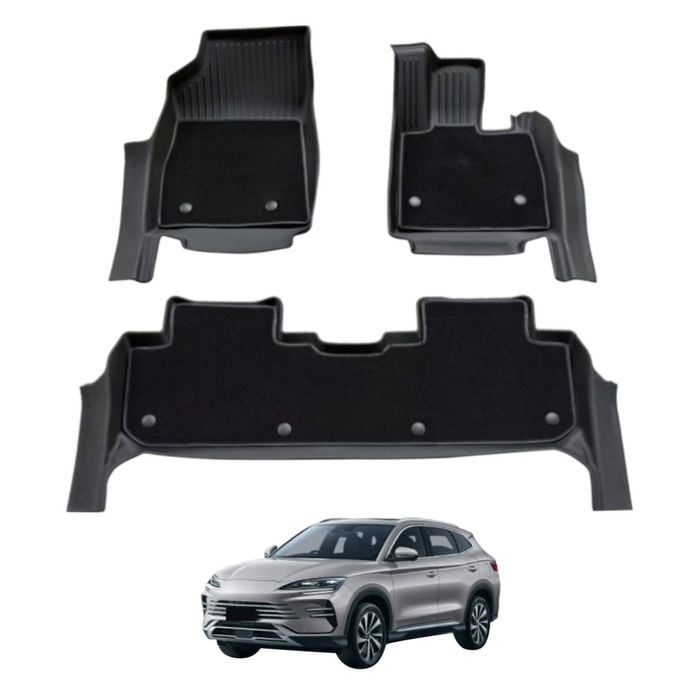 AUSGO Double-Layer Car Floor Mats for BYD SEALION 6 2024-Onwards All-Weather Floor Liners
