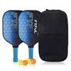 Catzon Pickleball Paddles Set Of 2 Durable Fiberglass Surface Cushion Grip Pickleball Rackets 4 Balls And Carry Bag-blue