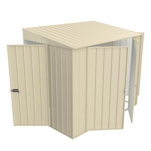 Build-a-Shed 1.5 x 2.3 x 2.0m Tunnel Shed Tunnel Hinged Door Double Hinged Side Door - Cream