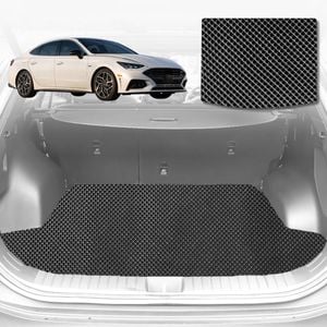 6D Diamond Car Boot Mat for Hyundai Sonata 2021-Current-for 2024 onwards-Cargo Mat-Black-Outback GT