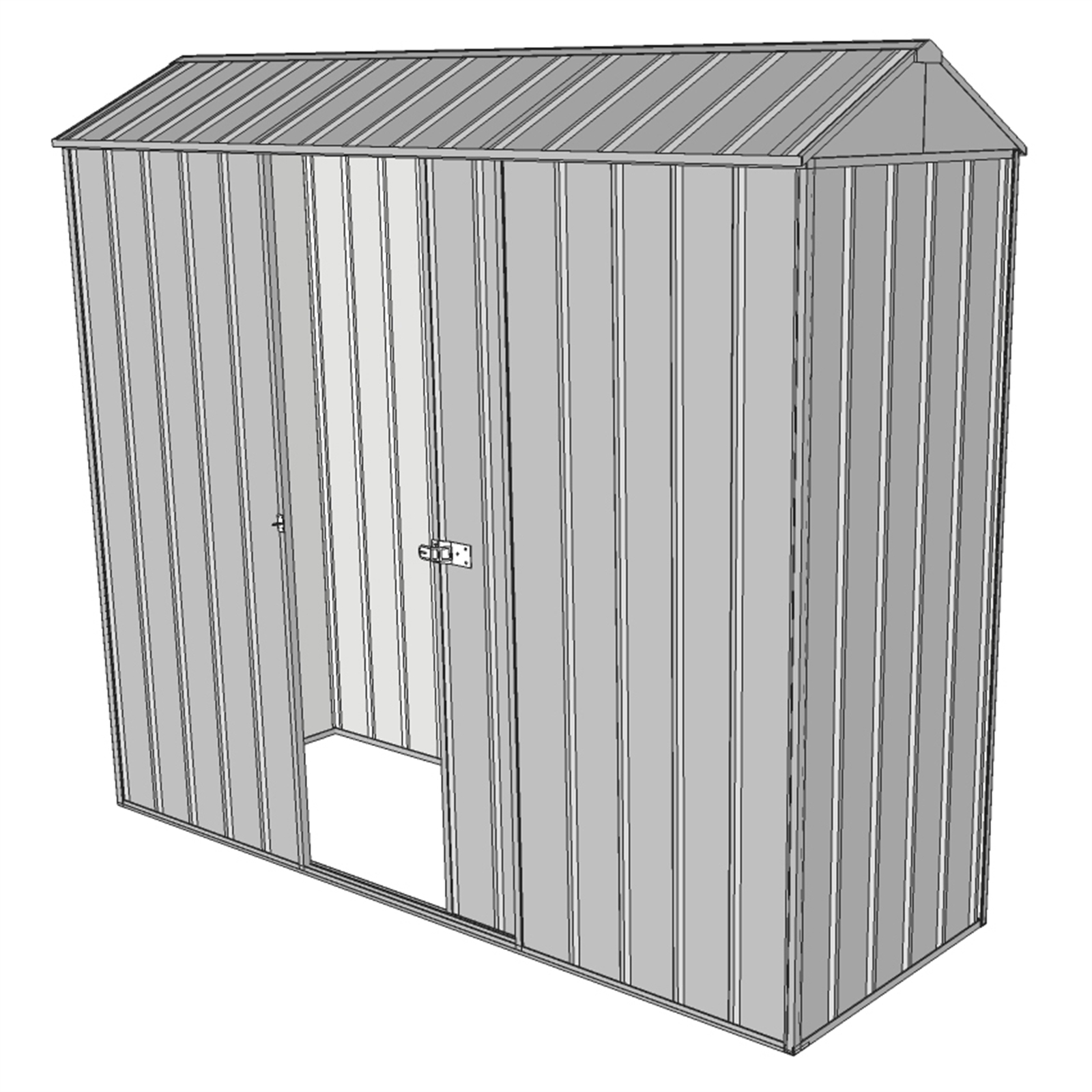 Build-a-Shed 0.8 x 2.3 x 2.1m Gable Single Sliding Side Door Shed - Green thumbnail 2