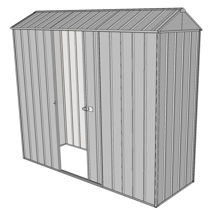 Build-a-Shed 0.8 x 2.3 x 2.1m Gable Single Sliding Side Door Shed - Zinc