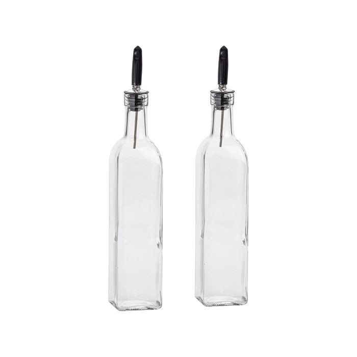 Argon Tableware Olive Oil Pourer Bottles With Caps - 500ml - Pack Of 2