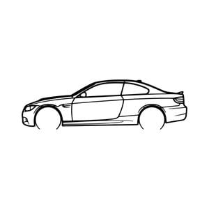 Ignite Laser BMW E92 M3 Silhouette Metal Wall Art Rustic Metal 47inch/120cm