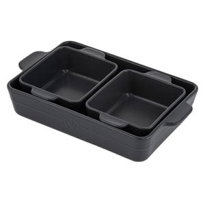 Ladelle Essentials Charcoal Set Of 3 Baking Dishes