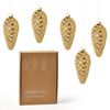 Sherwood Christmas Pinecone Metallic Glass Baubles (6 Pack) 7x16cm Gold