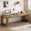 OAKORY 220cm Home Office Desk for Two Person Workstation Gaming Natural Oak