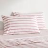 Dreamaker Bask Washed Cotton Yarn Dyed Stripe Pillowcase Pink Pearl Twin Pack