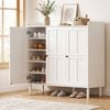 Homfurn 8-tier Shoe Rack Cabinet – Adjustable Shelves, Stores 30 Pairs, Anti-tip Kit, White