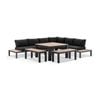 Nova Outdoor Aluminium Lounge And Dining Setting Charcoal With Single Modular & Denim Grey Cushions