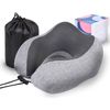 Catzon U-Shaped Neck Pillow Memory Foam with Storage Bag-Light Grey