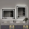 OAKORY 50x70cm Rectangular LED Smart Bathroom Mirror Front and Backlit Anti-Fog Dimmable