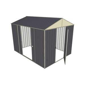 Build-a-Shed 2.3 x 3.0 x 2.3m Front Gable Double Sliding Side Door Shed - Grey