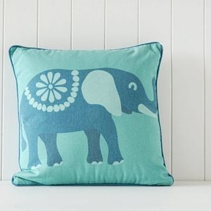 Rayell Indoor Square Cushion Elephant Green 45x45cm