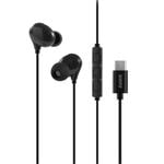 Laser In-Ear Earphones with USB-C Controls (Black)