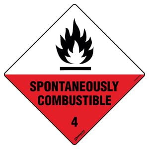Pinnacle 270 x 270mm Poly Spontaneously Combustible 4 Sign