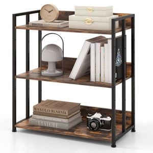 Costway 3-tier Storage Rack Multipurpose Display Shelf, Brown