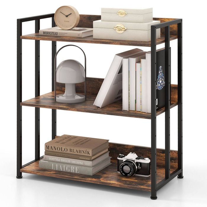 Costway 3-tier Storage Rack Multipurpose Display Shelf, Brown