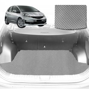 6D Diamond Car Boot Mat for Honda Jazz (FIT GE/GG)2008-2014-Sedan-Cargo Mat-Grey-Outback GT