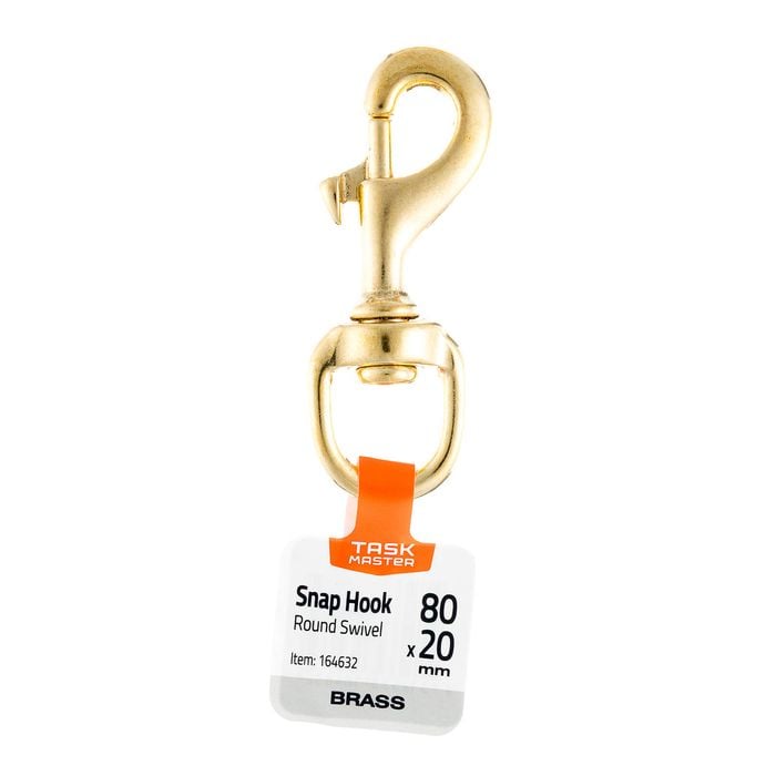 Taskmaster 15 x 80mm Brass DuraLoc Round End Snap Hook