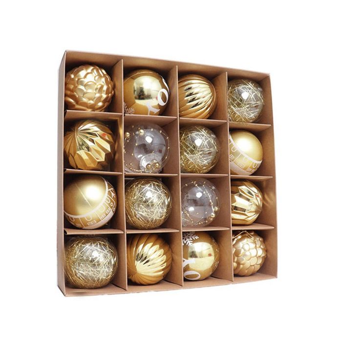 Catzon 16 Pcs Christmas Ball Ornaments Shatterproof Plastic Hanging Baubles for Holiday-Set 9