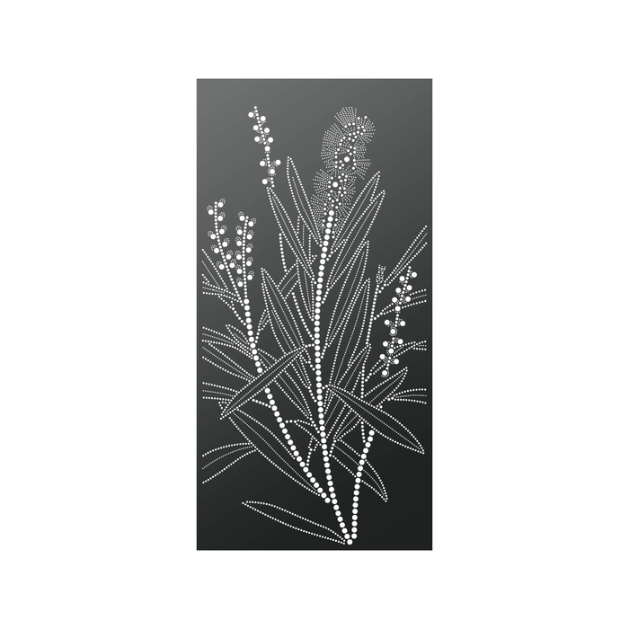 Walpix 1800 x 900 x 3mm Charcoal Flat Profile Bottle Brush Perforated Aluminium Decorative Screen
