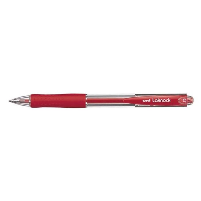 Uni Laknock Retractable Ballpoint Pen 12pcs (Fine) (Red)