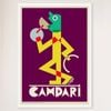Galrie Campari Viola Vintage Advertising Poster by Fortunato Depero (1928) Classic Art, White Frame, 70 x 100cm (28 x 40inch)