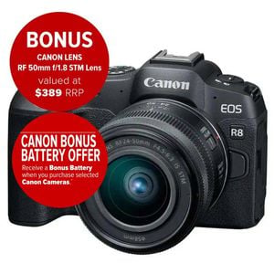 Canon Eos R8 Mirrorless Camera With Rf 24-50mm Lens