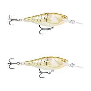 2x Rapala 7.5cm Shad Rap Elite (Floating) Fishing Lures - Plated Bone Craw