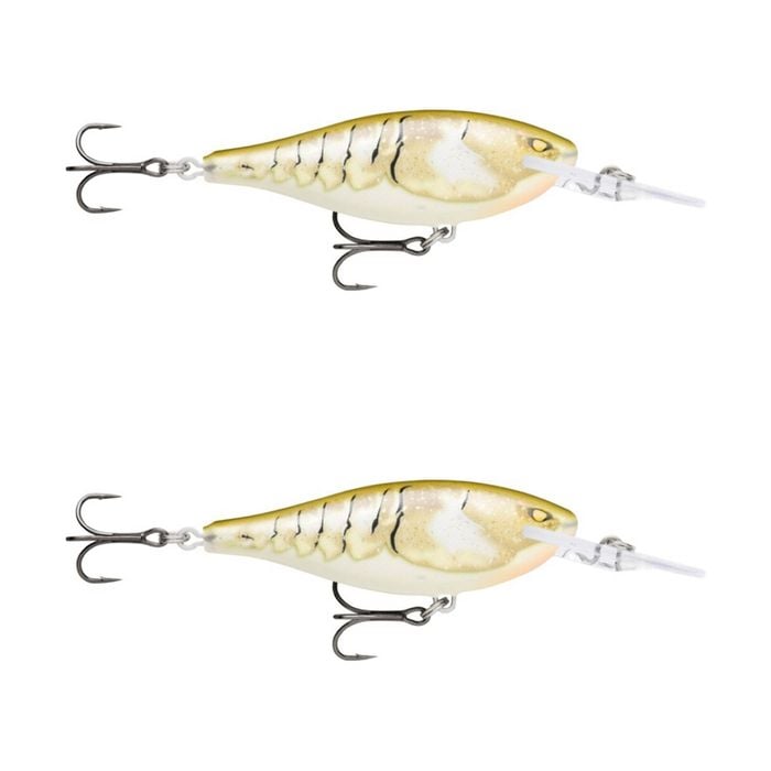 2x Rapala 7.5cm Shad Rap Elite (Floating) Fishing Lures - Plated Bone Craw