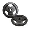2 Pack of 5kg - Total 10kg Standard 26.5mm Triple Handle Hammertone Cast Iron Weight Plate