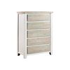 Tallboy Coastal Grey and Miami White Colour Five Drawers
