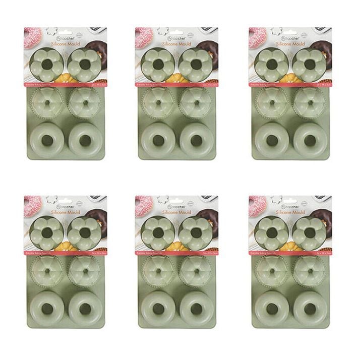 6x 6pc Topchef Silicone Heat Resistant Mould 26x18cm Shapes Assorted