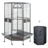 YES4PETS 161 cm XL Corner Bird Cage Pet Parrot Aviary Perch Castor Wheel Stand With Cover