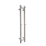 Hotwire 1200mm Brushed Nickel Double Vertical Heated Towel Rail