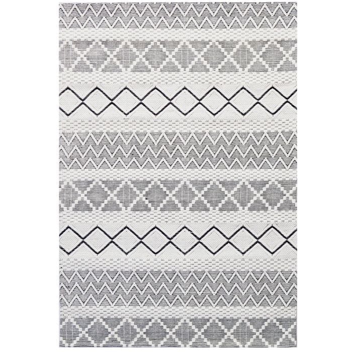Handwoven Wool Rug-Trends 6337-Ivory/Charcoal-160x230cm