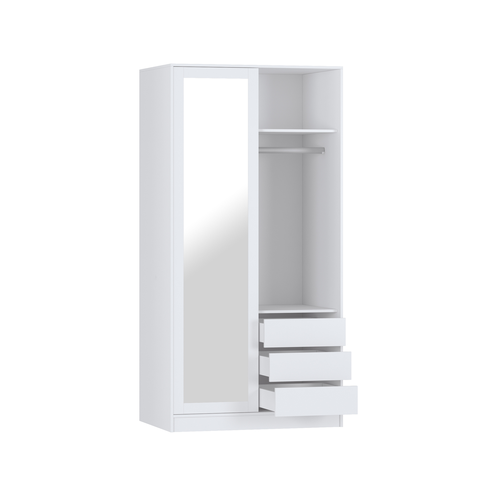 Practa White 2 Door Mirror Sliding Robe White Bunnings Australia