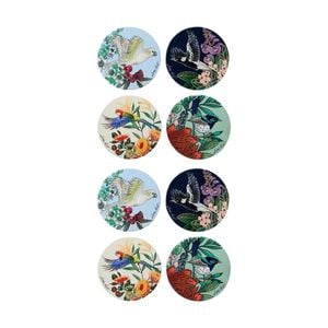 2x 4pc Maxwell & Williams Eloise Short Native Grace Ceramic Coaster Set Assorted